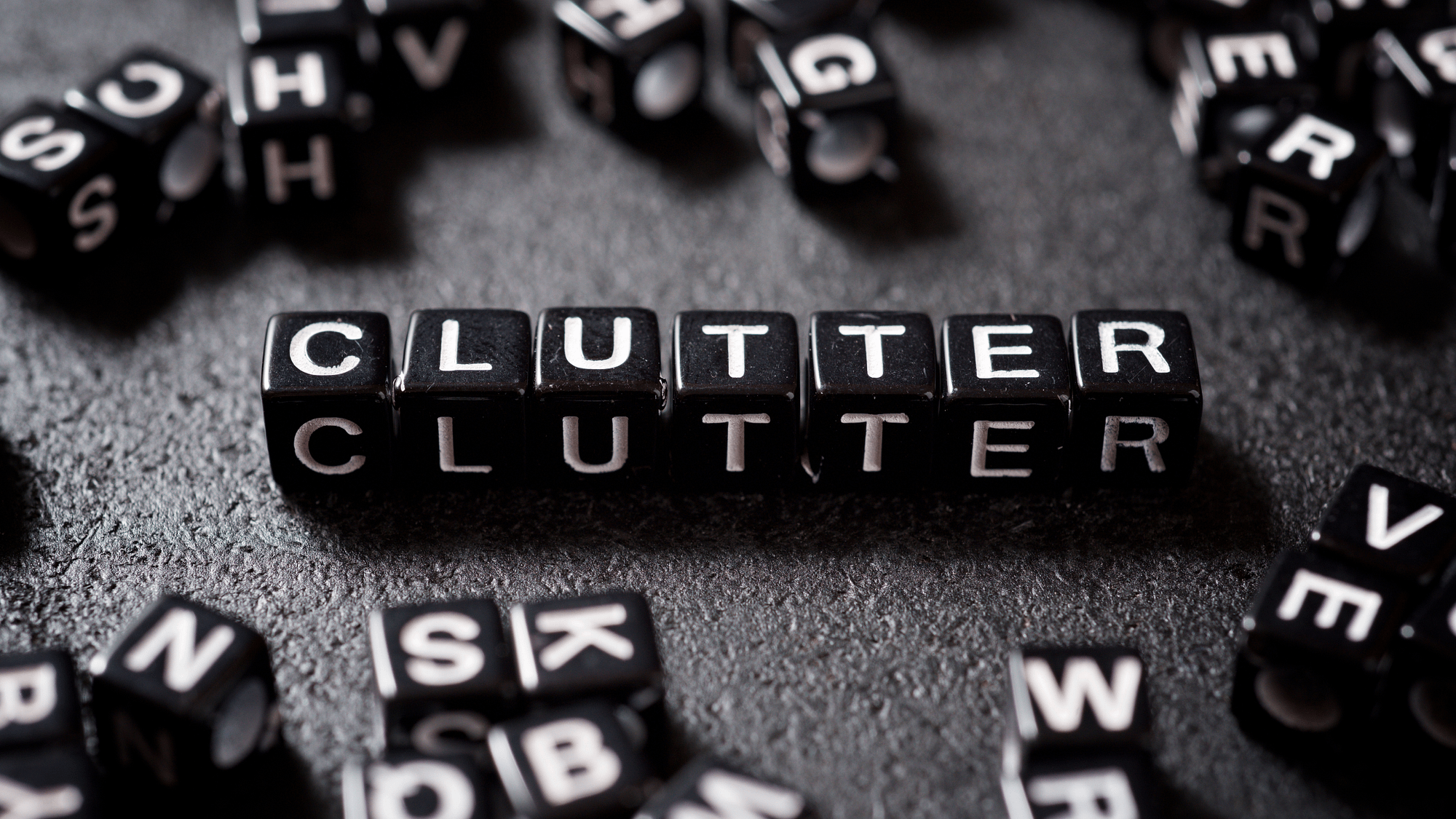 Block Letters Spelling "Clutter"